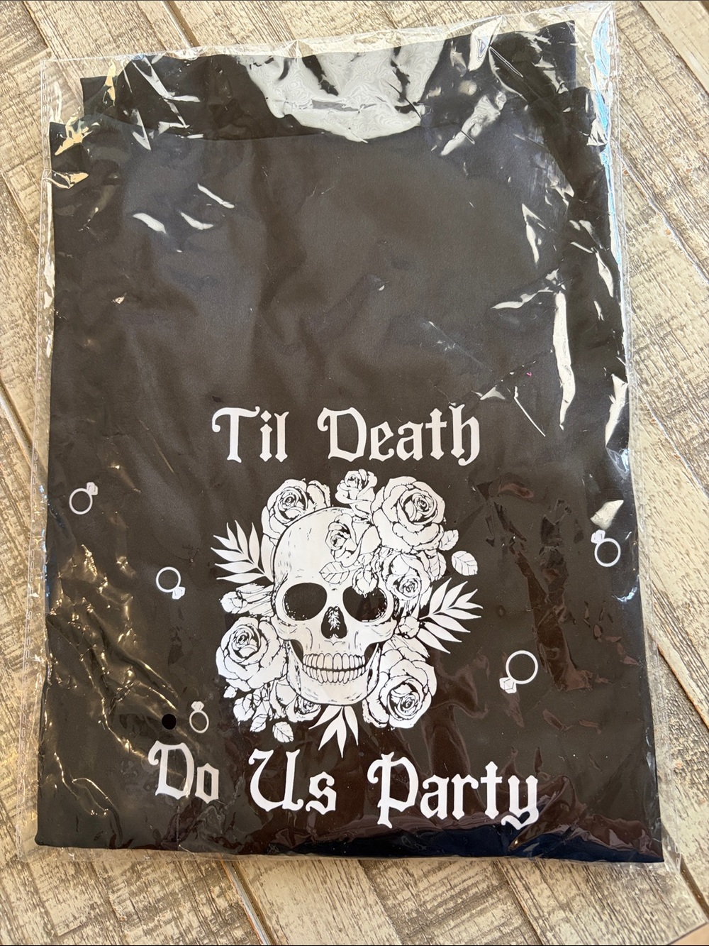NIP Til Death Do Us Party Bridesmaid Satin Robe Halloween Goth